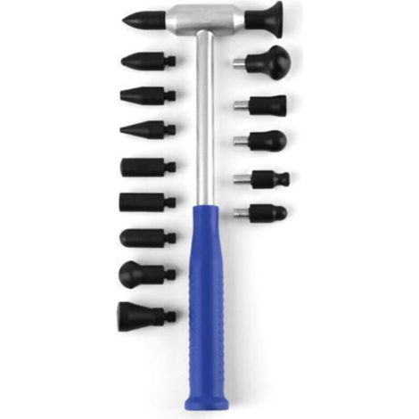Marteau de réparation automobile – Kit d'outils de réparation de carrosserie avec 15 têtes, élimination des dommages sur les voitures, kit de réparation complet pour camions