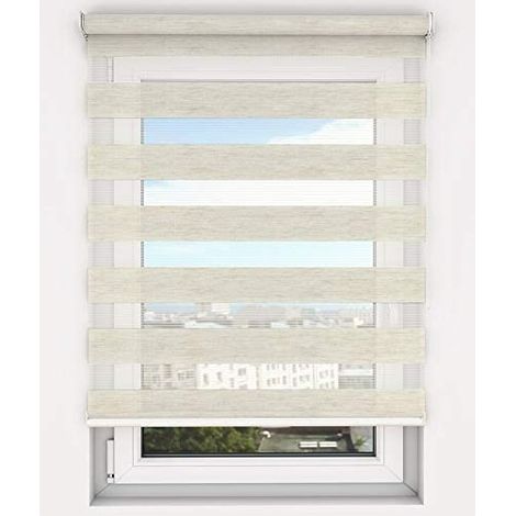Madeinnature – Store enrouleur jour-nuit sans perçage – Dimensions personnalisables 180x87 cm – Fixation facile pour fenêtres en bois et PVC