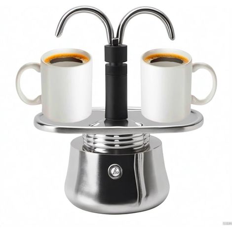 Cafetière Moka,Cafetiere Italienne 2 Tasses 100Ml,Cafetières Italiennes,Expresso Portable,Cafetiere Italienne Inox,Cafetière Moka Diy Conduit Cafetière (1/5)