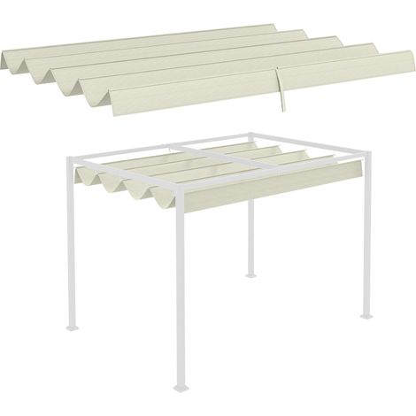 Outsunny cubierta para pérgola 3x2,5m techo de repuesto retráctil para marco de pérgola de 2,85x2 m toldo de tela solo con 10 orificios de drenaje