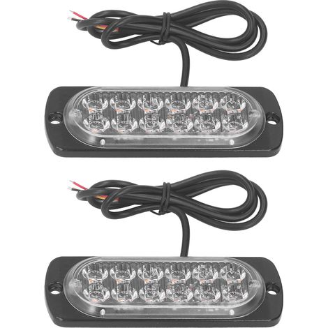 2 Stück LKW-Seitenmarkierungsleuchten, 12 LEDs, leistungsstarker Chip, hohe Helligkeit, Stroboskopfunktion, automatisches Blinken, 36 W, 12–24 V, blau blinkend (1/5)