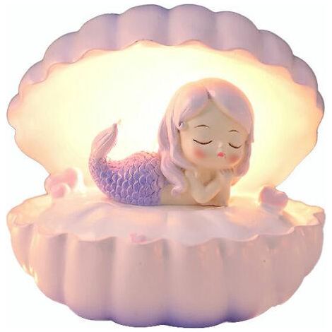Veilleuse Coquillage Perle, Lampe de chevet, Lumière de chambre, Veilleuse Brume Coquillage, Guirlande Sirène, Veilleuse Coquillage Féerique, Décoration Cadeau de Noël (Rose) (1/4)