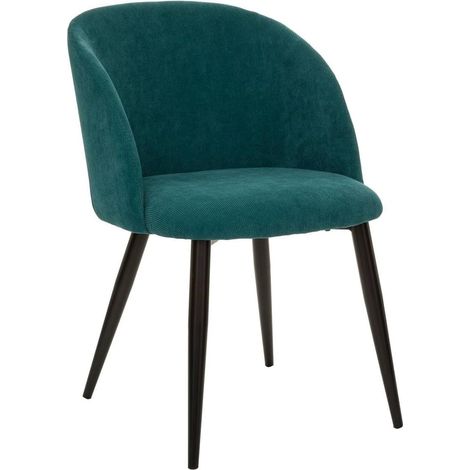 Créateur d'Intérieur - Chaise Heavenly - Vert Jade - Velours Côtelé - Pieds Métal Noir (1/5)