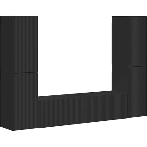 TV-Schrankset 6 pcs Schwarz Holzwerkstoff vidaXL