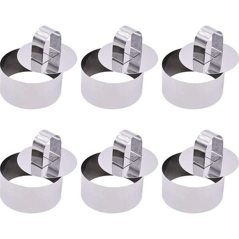 Stück Gebäckkreis, Gebäckschneider, Kuchenform, Backen, Edelstahl-Kuchenring, Mousse-Formen, Dessertringe (rund) (1/5)