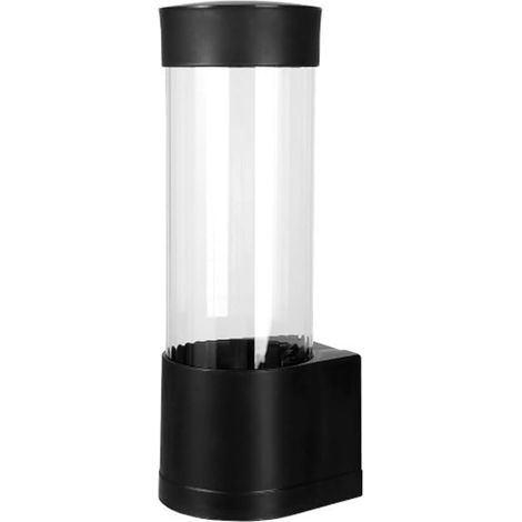 Dispensador de vasos compacto de pared: transparente, a prueba de polvo, negro, ideal para oficinas, hogares y hostelería.