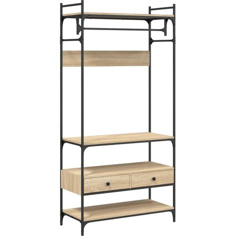 Armario con cajones de diseño minimalista almacenamiento 89 x 39 x 185 cm de madera contrachapada roble sonoma 020049391 (1/5)