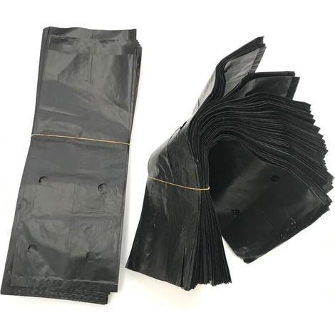 200 Bolsas de Plástico para Vivero PE Bolsas para Cultivo de Plantas Engrosadas Biodegradables con Agujeros Transpirables Bolsas para Plántulas 17x25cm (1/5)