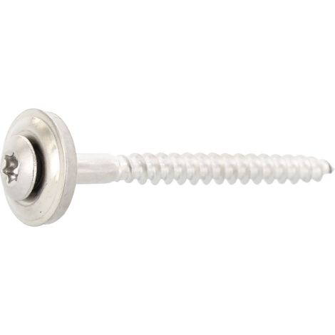 Spenglerschrauben Edelstahl 4.5x35 mm 100 Stück mit Dichtscheibe D = 15 mm A2 Spengler Schrauben Torx Antrieb TX20