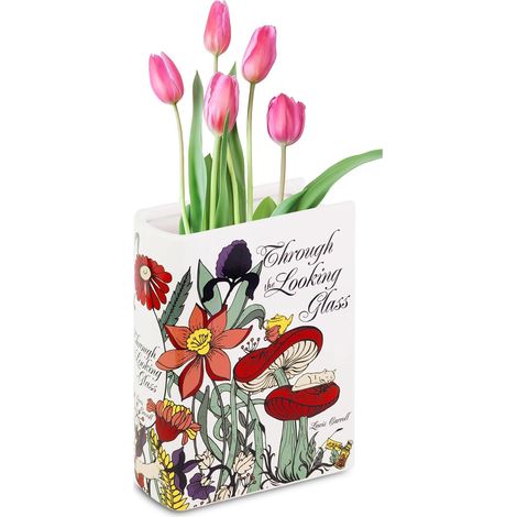 Grand vase décoratif en forme de livre, en céramique, 20,5 × 13 × 6,5 cm, vase à fleurs, pour salon et bibliothèque (1/5)
