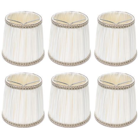 Pantalla de tela para lámpara de araña moderna, cubierta para lámpara de mesa con casquillo E14, accesorio para el hogar, 6 piezas (1/5)