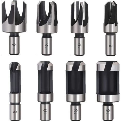 8-teiliges Holzbohrer-Set – Kohlenstoffstahl mit Titanbeschichtung – Durchmesser 6-16 mm – Für präzise konische Dübel (1/5)