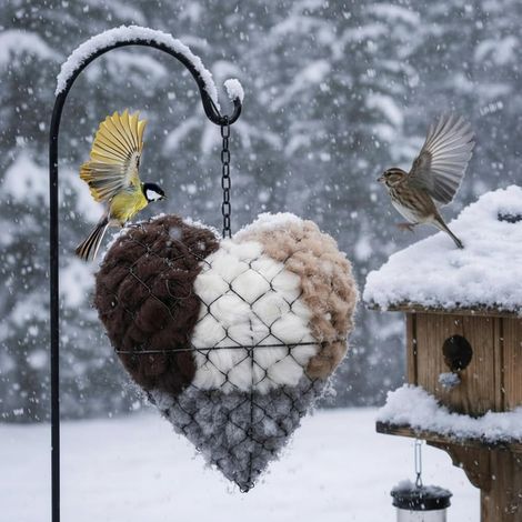 Nid d'oiseau fabriqué à la main en fibres naturelles - Support pour colibris et oiseaux sauvages - Nichoir d'hiver et d'été pour arbres - Décoration de jardin proche de la nature avec design (1/5)