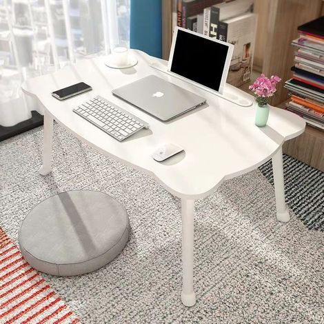 Table de chevet 60 x 40 x 29 cm, table pour ordinateur portable, petite table pliable, table d'appoint, chambre d'étudiant, neuve (1/4)