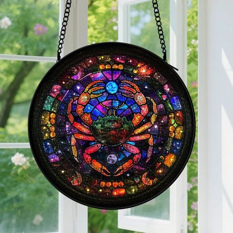Capteur de soleil en vitrail - décoration spirituelle 9cm (1/4)