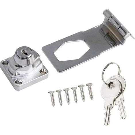 Llave ZVD de 2,5 pulgadas con candado y cerradura, cerradura metálica para puertas, armarios y cajones (plateada) (1/4)