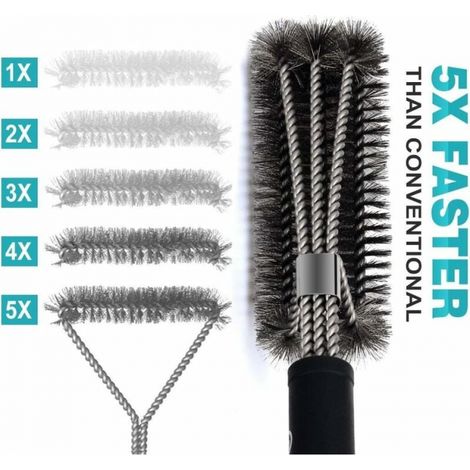 Brosse Barbecue, 3 En 1 Brosse Nettoyage Barbecue, Longue Poignée, Poils Acier Inoxydable Pour Nettoyer Rapidement & Efficacement Tous Les Grils (1/5)