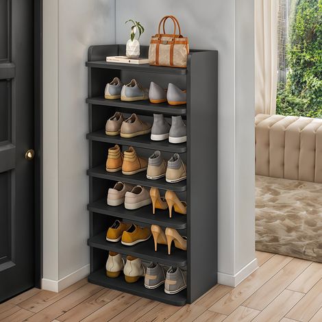 Black Home Entrance Seven-layer Narrow Shoe Rack 42cm W x 26cm D x 104cm H (1/5)