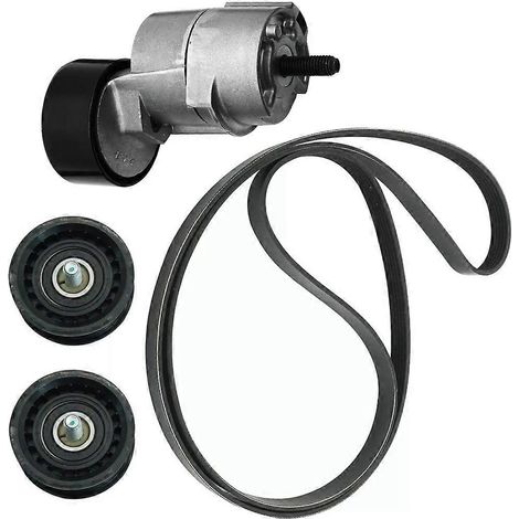 Un kit de courroie trapézoïdale multi-nervures comprenant un tendeur et une poulie de renvoi, compatible avec les moteurs 2.0 et 2.4 L4 (2006-2015) et les références 25281-25000, 25212-2G760 et 252872 (1/5)