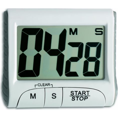 Minuteur électronique numérique, petit et pratique, chronomètre, minuteur à œufs, blanc, plastique, (L) 83 x (l) 28 (45) x (H) 70 mm (1/3)