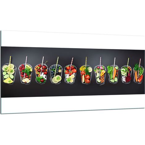 PLAQUE DE PROTECTION EN VERRE POUR CUISINIÈRE 90X52 FRUIT (1/5)