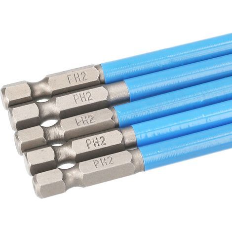Ensemble de 7 embouts de vissage PH2 magnétiques anti-dérapage pour visseuse électrique, mécanique et à air comprimé (1/5)