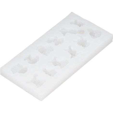 Set mit 2 Silikon-Teddybär-Tierformen für Lollis, Weihnachtsbaum- und Schokoladendekorationen, weiß 50-1297 (1/5)