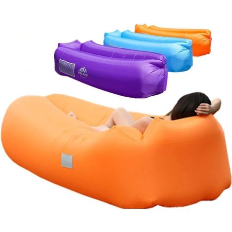 Chaise Longue Gonflable, Portable, étanche et Anti-Fuite, canapé idéal pour Le Jardin, la Plage, Les Voyages, Le Camping, Les Pique-niques et Les Festivals de Musique (1/5)