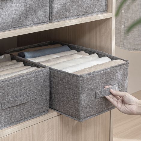 Grey Foldable Fabric Clothes Jeans Storage Organizer (1/5)