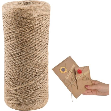 600M Juteschnur 1mm Jute-Schnur, Paketschnur Naturfaser Juteband Reissfest Band Bastelschnur Dekokordel Jute-Schnur für Garten Bilder Pflanzen Basteln Industrielle Verpackung Geschenke Einmachgläser (1/5)