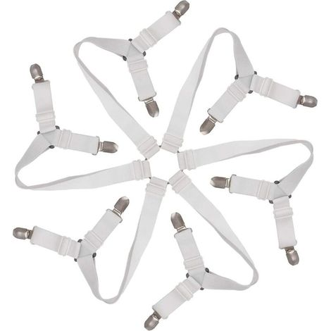 Tendeur Drap Housse 6‑voies   Sangle Élastique Réglable pour Matelas Ronds & Carrés