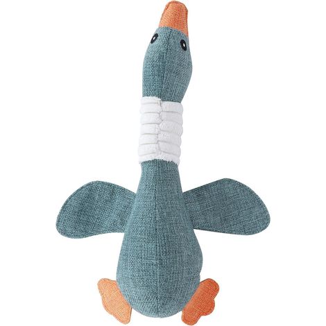 Jouet Canard pour Chien - 1 Pièce - Peluche Douce et Robuste - Mécanisme Grinçant Anti-Stress - Chiots et Chiens Moyens - Jaune 32 cm (1/5)
