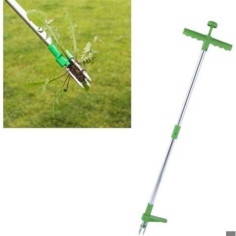 Arracher les mauvaises herbes sur pied, arrache-mauvaises herbes portable à 3 dents et long manche, outil manuel pour l'élimina (1/5)
