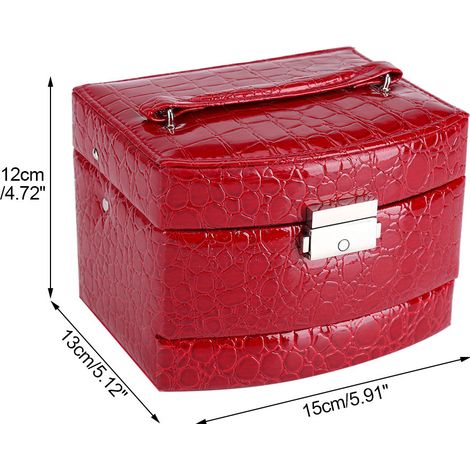 3-stöckige Schmuckaufbewahrungsbox für Halsketten und Ringe, Geschenkidee für Damen, Haushaltswaren (1/5)