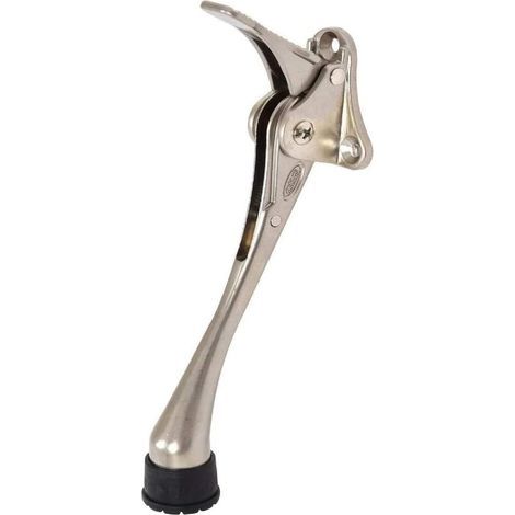 Adjustable lower door stop, folding door stop (satin nickel finish, 15 cm x 1 piece) (1/5)