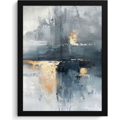 POSTER INCORNICIATO Arte - Grigio - Oro - Astratto 30x40 cm (1/5)