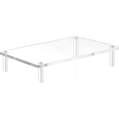 Support Moniteur - Acrylique Transparent - Hauteur 8 cm - Pour Ordinateur Portable iMac PC Imprimante - Ergonomique Bureau Maison Bureau - 1 Pièce