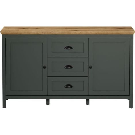 Buffet bas, 2 portes, 3 tiroirs - L146 cm - 146 cm X 45 cm X 86 cm - STANTON WO (1/5)