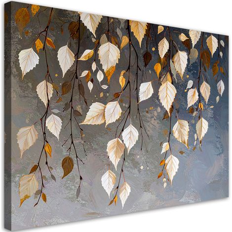 Impresión de Imagen Bosque de abedules naturaleza hojas blancas y grises 30x20 (1/5)