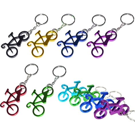 10 décapsuleurs vélo porte-clés en aluminium, design moderne pour bar et cuisine. (1/5)
