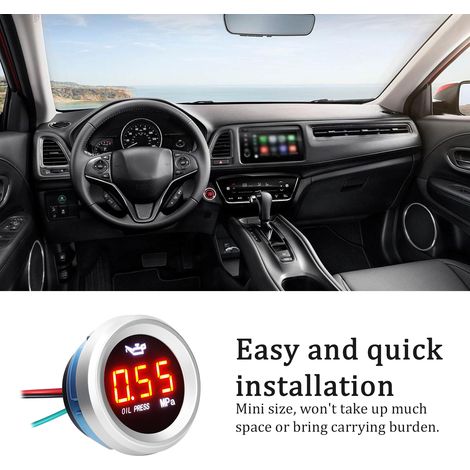 Digitales Öldruckmessgerät mit Blinkalarm 0–1,00 MPa, Motordruckmessgerät für Autos und Motorräder, 9–35-V-Drucksensoren