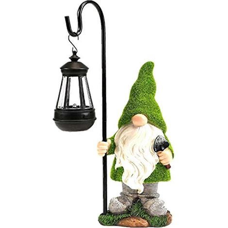 Sculptures et statues de jardin - Gnomes d'automne - Décoration intérieure - Statue de gnome de jardin avec lumières solaires - Décoration extérieure (1/5)