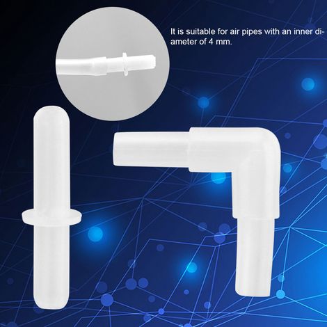 Raccords d'Aquarium Pompe à Air Distributeur de Bulles Kit 20 Pièces Angle Droit et Droit (1/5)