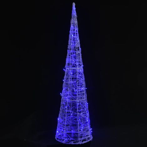 Cône lumineux décoratif pyramide à LED Acrylique Bleu 90 cm CFW924685 (1/5)