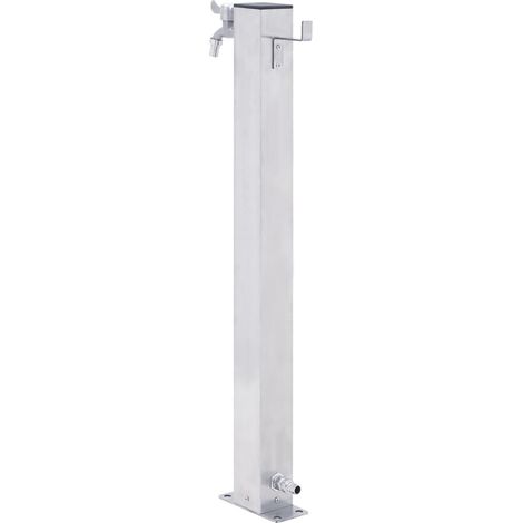 Colonne à Eau Carrée 40 cm. Support de robinet extérieur. (1/5)