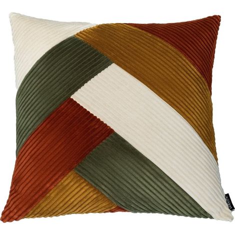 BOBOCHIC - Coussin patchwork réversible LARA 60x60 Terracotta (1/4)