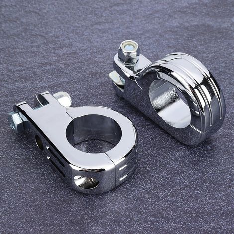 Support de repose-pieds de moto 32 mm (1,25 po) avec fixation par collier de serrage en P, compatible avec Honda (électroplaqué) (1/5)