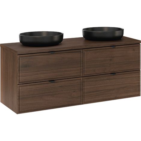 Meuble double vasque 120cm Elias Bois foncé (1/5)