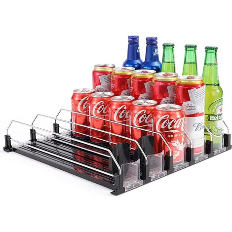 Automatique Rangement Canette Frigo Organisateur Canette De Bière Soda Boisson Pour Réfrigérateur Cuisine Armoire Garde-Manger 25 Critères 330ML 440ML 500ML Canettes Organiseurs (1/5)