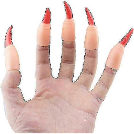 Griffes de sorcière, faux ongles, costumes d'Halloween, ongles de sorcière effrayants, fausses griffes de patte, griffes de flèche au bout des doigts, cosplay, salle de fête (1/5)